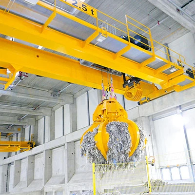 Verspillingsrecycling overhead kraan